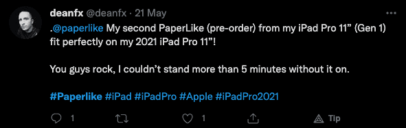 paperlike review from twitter use deanfx
