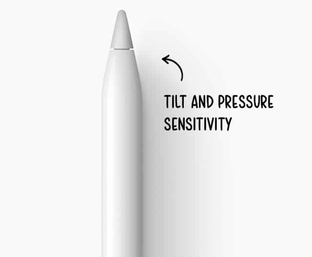 Apple Pencil tilt and pressure sensitivity