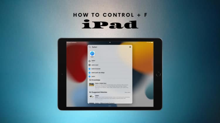How To Control F On iPad