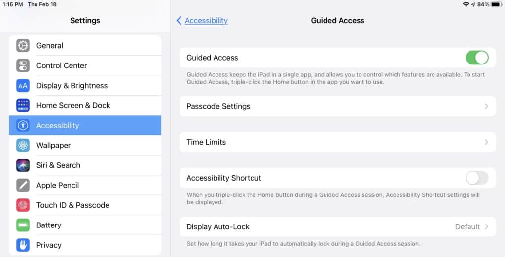 Apple iPad Guided Access