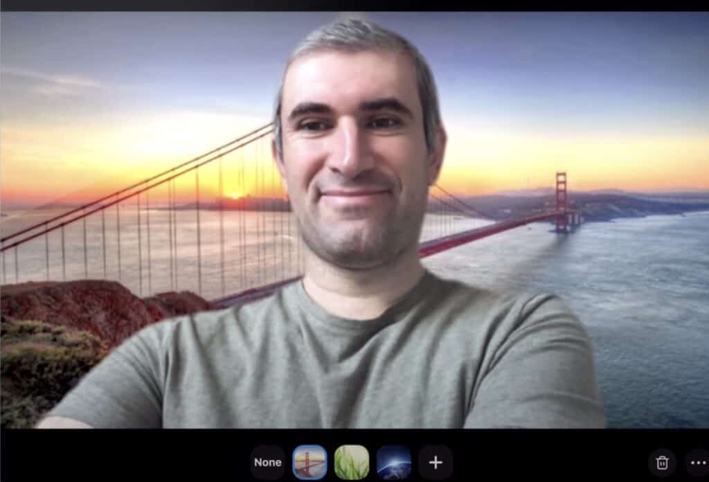 Image Zoom Virtual Background on iPad