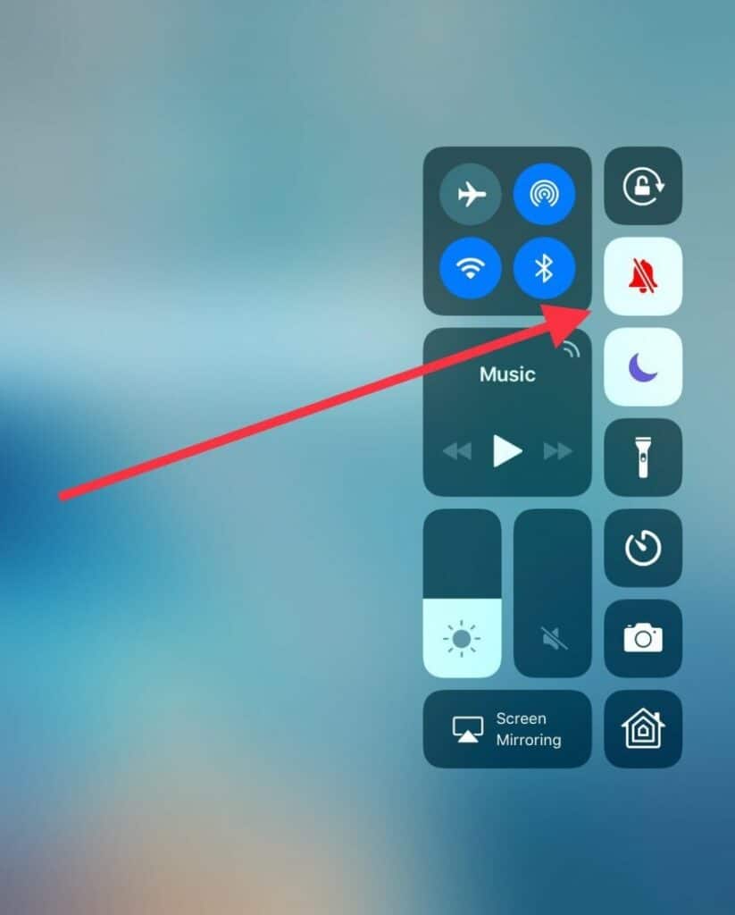 Apple iPad Bell icon on mute