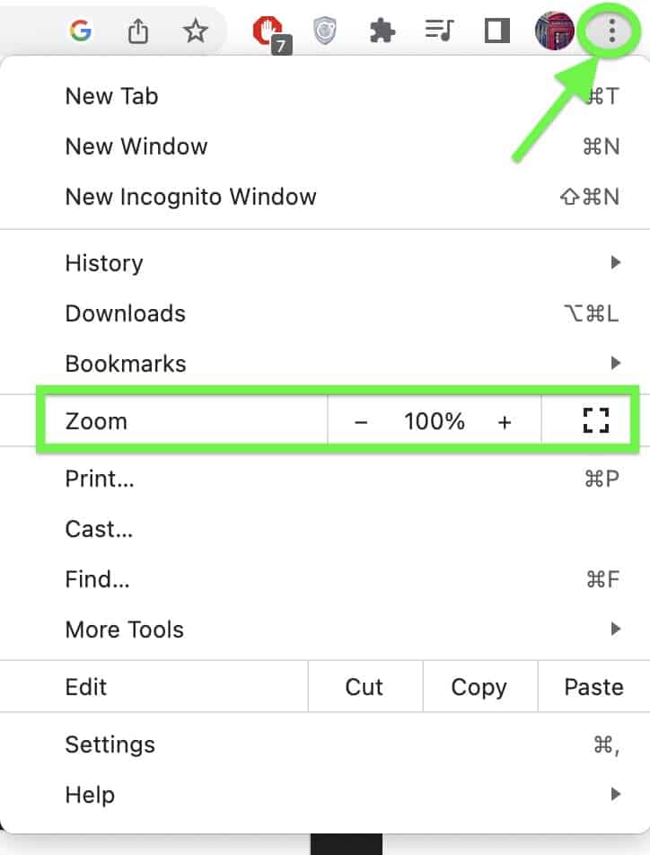 Chrome Browser Settings Zoom