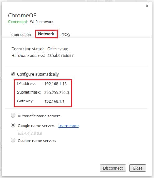 Chromebook DNS Server