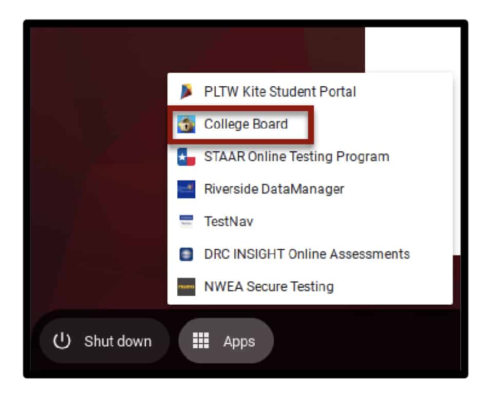 College Board App on Chromebook