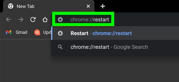 Google Chromebook Secret Chrome URL Restart
