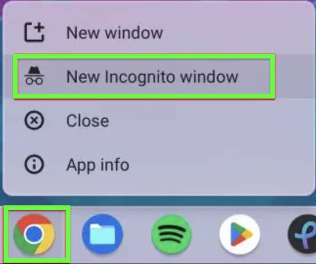 Chrome New Incognito Window