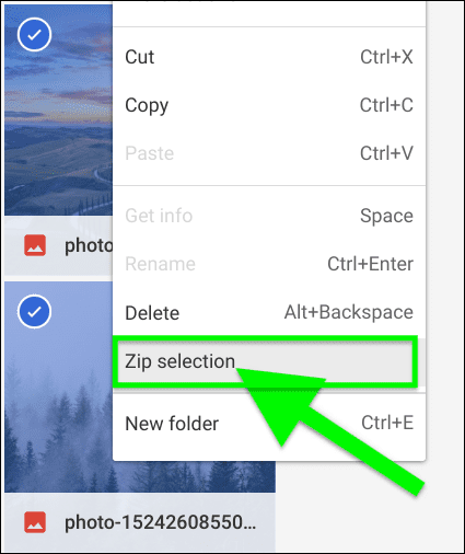 ChromeOS Zip File Creation Feature