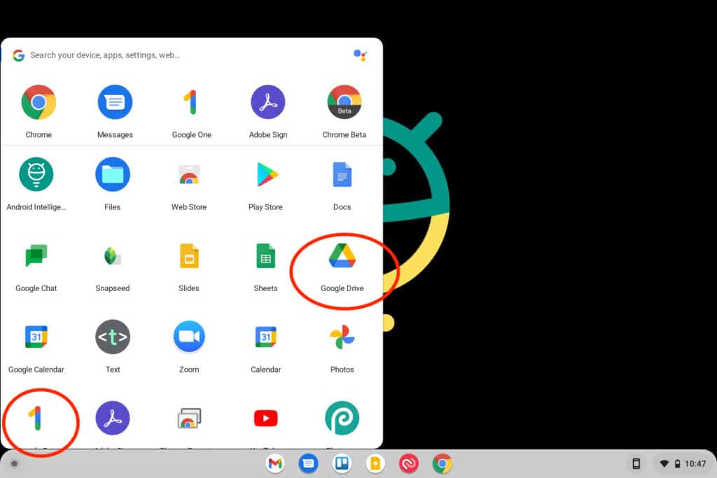 Chromebook Google Drive and Google One