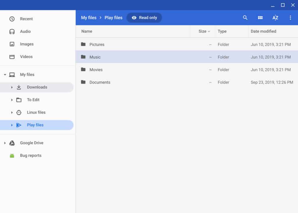 Chromebook Files App