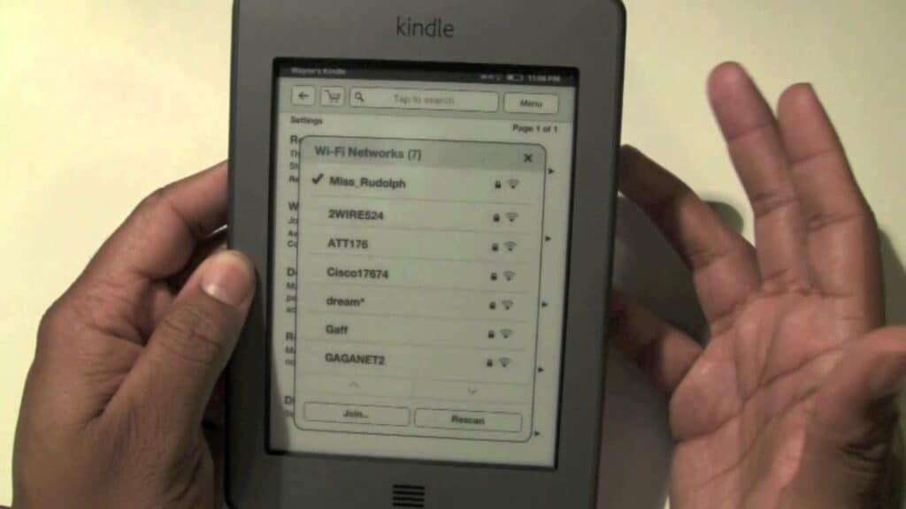 Kindle connected to Wi-Fi